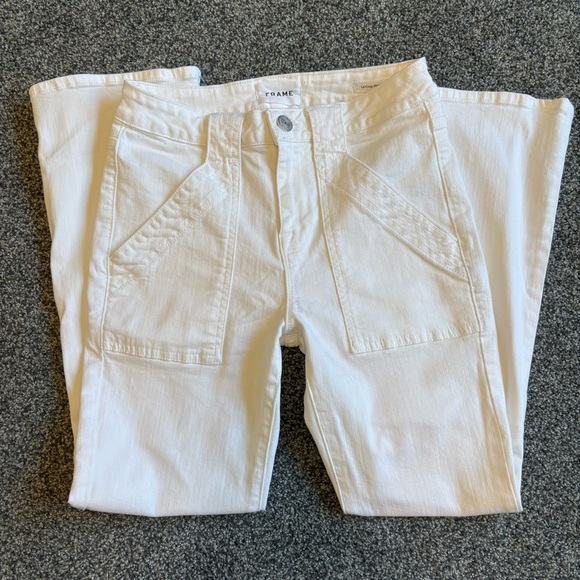 Frame Denim Le Crop Mini Boot Jeans in Blanc size 26 - Picture 12 of 13